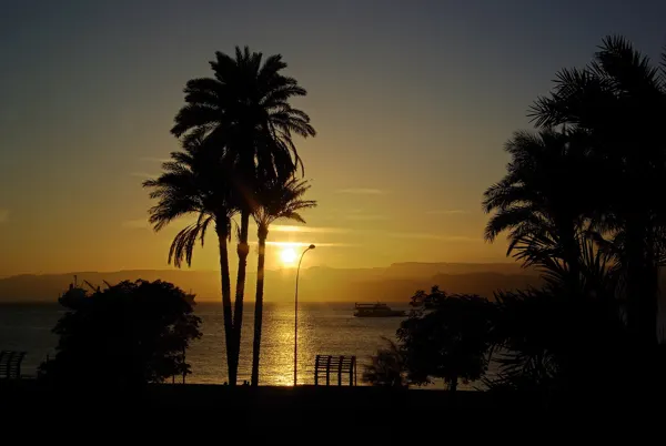Coucher de soleil sur le golfe d’Aqaba